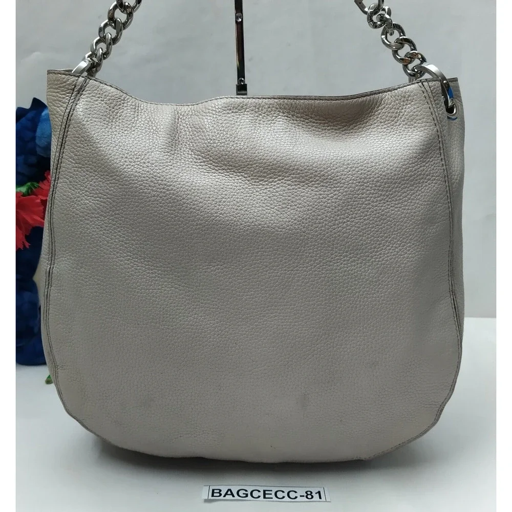 Michael Kors Gray Pebbled Leather Zipper Closure Hobo Shoulder Bag